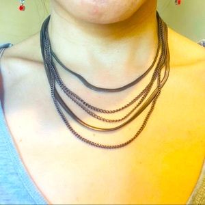 Vintage Alfani brown layered necklace